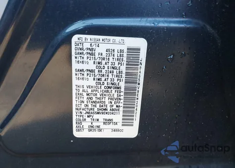 2014 Nissan Rogue Select S из США, поврежденный, VIN JN8AS5MV9EW204211